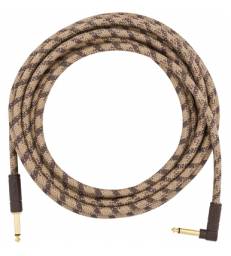 FENDER - 18.6 ANGLED FESTIVAL INSTRUMENT CABLE PURE HEMP BROWN STRIPE