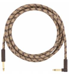 FENDER - 10 ANGLED FESTIVAL INSTRUMENT CABLE PURE HEMP BROWN STRIPE