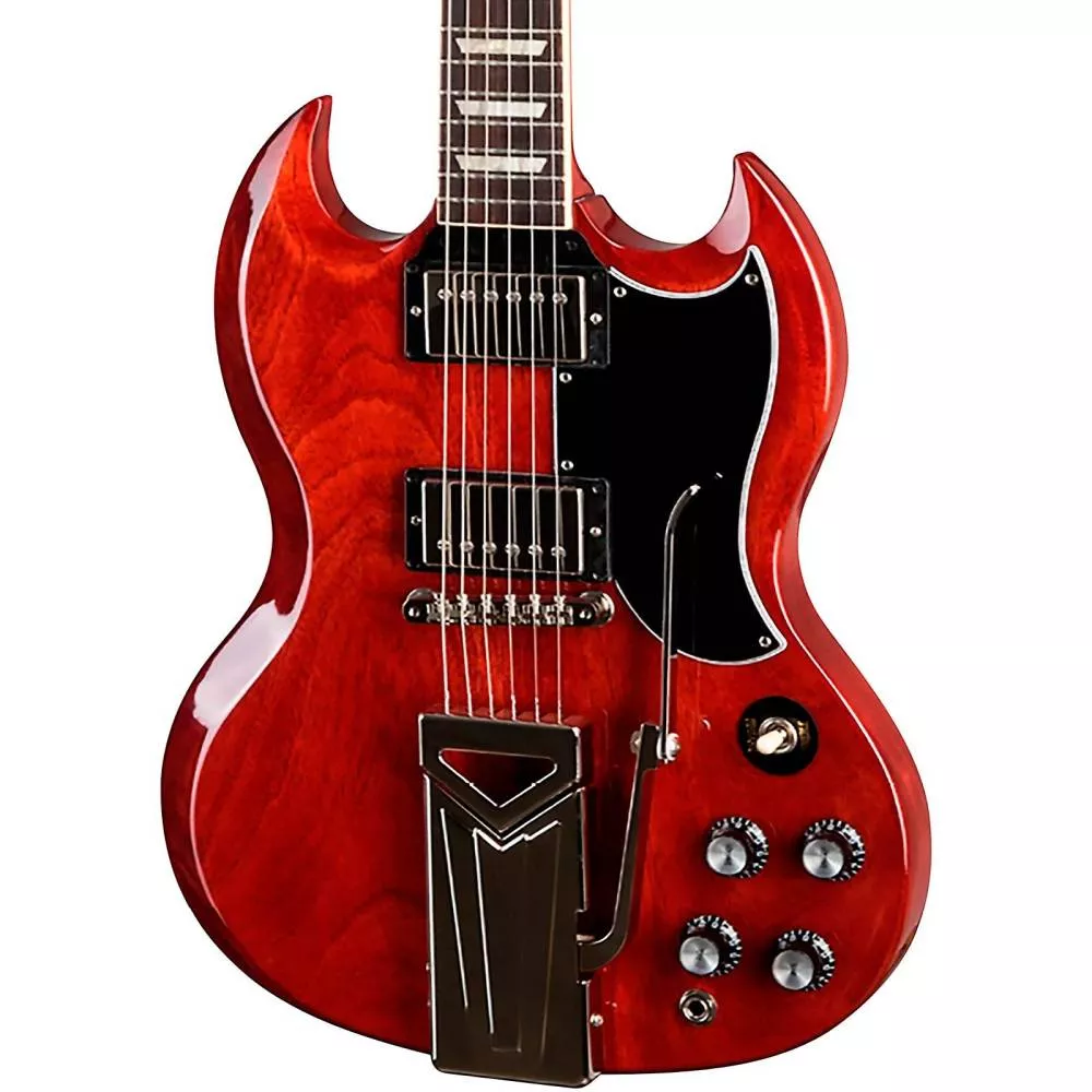 Gibson Usa Sg Standard 61 Sideways Vibrola Vintage Cherry Guitare
