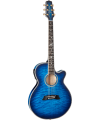 TAKAMINE - GUITARE THIN LINE SERIES TSP100 FX CUTAWAY QUILT DARK BLUE SUNBURST