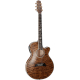 TAKAMINE - GUITARE THIN LINE SERIES TSP100 FX CUTAWAY QUILT VINTAGE TOBACCO