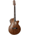 TAKAMINE - GUITARE THIN LINE SERIES TSP100 FX CUTAWAY QUILT VINTAGE TOBACCO