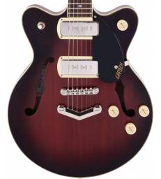 GRETSCH - G2655-P90 STREAMLINER™ CENTER BLOCK JR. DOUBLE-CUT P90 WITH V-STOPTAIL LAUREL FINGERBOARD CLARET BURST