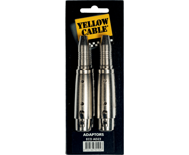 YELLOW CABLE - ADAPTATEUR JACK 6,35 MM STéRéO FEM. XLR FEM. - LOT DE 2 YELLOW CABLE - ADAPTATEUR JACK 6,35 MM STéRéO FEM. XLR FEM. - LOT DE 2