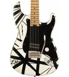 EVH - STRIPED SERIES 78 ERUPTION MAPLE FINGERBOARD WHITE WITH BLACK STRIPES RELIC