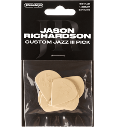 DUNLOP - MEDIATOR JASON RICHARDSON CUSTOM JAZZ III, PLAYER'S PACK DE 6