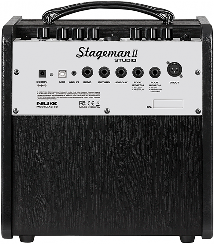 Nux - Stageman-ac60 Ampli Guitare Acoustique 60 Watts 2 Canaux + Bluetooth  + Effets/looper Amplis Electro-acoustique - Hurricane
