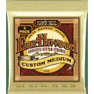 ERNIE BALL - CORDES EARTHWOOD 80/20 BRONZE CUSTOM MEDIUM 12,5-56 - PACK DE 3