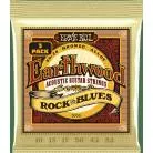 ERNIE BALL - CORDES EARTHWOOD 80/20 BRONZE ROCK&BLUES 10-52 - PACK DE 3
