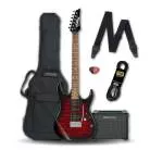 PACK GUITARE IBANEZ GRX70QATRB ROUGE BY HURRICANE MUSIC