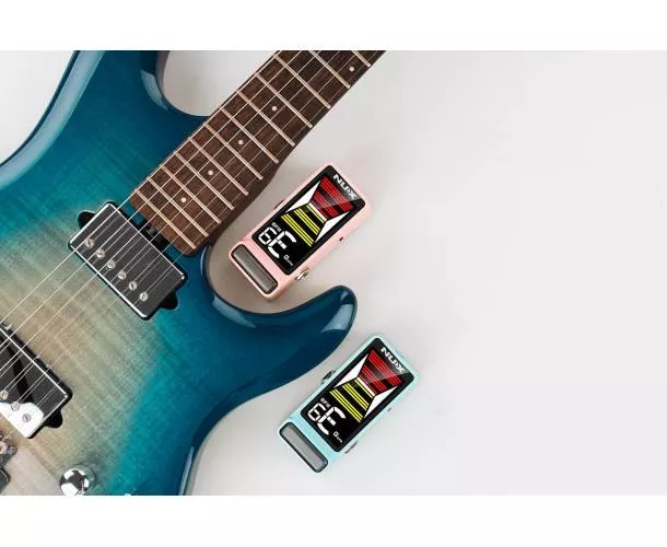 Nux - Flowtune2 Pedale Accordeur Guitare Compact Lcd Couleur - Bleu Effets  Guitare 