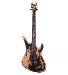 SCHECTER - SYNYSTER GATES CUSTOM RELIC FLOYD-ROSE, MICRO SUSTAINIAC - DISTRESSED SATIN BLACK