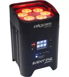 ALGAM LIGHTING - PAR SUR BATTERIE 6 LED 12W RGBWAUV IR ET DMX SANS-FIL