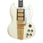 GIBSON - 1963 LES PAUL SG CUSTOM REISSUE 3-PICKUP W/ MAESTRO VOS CLASSIC WHITE