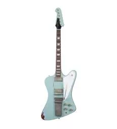GIBSON - 1963 FIREBIRD V W/ MAESTRO VIBROLA HEAVY AGED ANTIQUE FROST BLUE