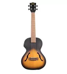 KALA - KA-JTE/2TS_W/UC-T CROSSOVER - ARCHTOP HOLLOW TENOR ELECTRO-ACOUSTIQUE - TOBACCO LIVRE AVEC ETUI