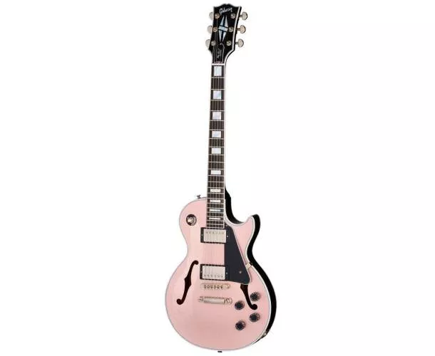 GIBSON - CUSTOM LES PAUL CUSTOM WITH F-HOLES, LIGHT AGED, CHAMPAGNE SPARKLE GIBSON - CUSTOM LES PAUL CUSTOM WITH F-HOLES, LIGHT AGED, CHAMPAGNE SPARKLE