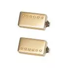 GIBSON - CUSTOMBUCKER MATCHED SET, DOUBLE BLACK, TRUE HISTORIC GOLD COVERS, 2-CONDUCTOR, UNPOTTED, 8K, ALNICO 3