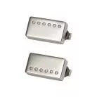 GIBSON - CUSTOMBUCKER MATCHED SET, DOUBLE BLACK, TRUE HISTORIC NICKEL COVERS, 2-CONDUCTOR, UNPOTTED, 8K, ALNICO 3