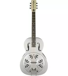 GRETSCH - G9221 BOBTAIL™ STEEL ROUND-NECK A.E. STEEL BODY SPIDER CONE RESONATOR GUITAR FISHMAN NASHVILLE RESONATOR PICKUP