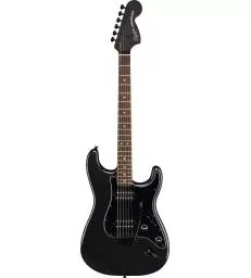 SQUIER - FSR AFFINITY STRATOCASTER HH LAUREL FINGERBOARD BLACK PICKGUARD BLACK HARDWARE MATCHING HEADSTOCK METALLIC BLACK