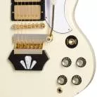 GIBSON - CUSTOM 1962 LES PAUL SG CUSTOM REISSUE WITH EBONY BLOCK  LIGHT AGED  VINTAGE WHITE  EXCLUSIVE