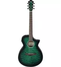 IBANEZ - AEWC16QATEH TRANSPARENT EMERALD BURST HIGH GLOSS TOP  DARK BROWN HIGH GLOSS BACK AND SIDES