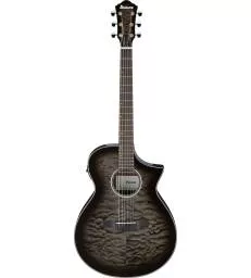 IBANEZ - AEWC16QATKH TRANSPARENT BLACK SUNBURST HIGH GLOSS TOP  DARK BROWN HIGH GLOSS BACK AND SIDES