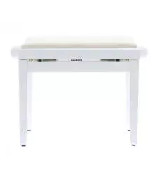 QUIKLOK - BANQUETTE DELUXE EN BOIS - BLANC BRILLANT - ASSISE VELOUR.