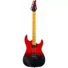 JET GUITARS - JS 1000 VULCANO TRANSPARENT RED FLAMME