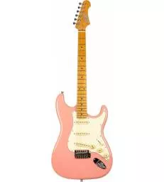 JET GUITARS - JS 300 - MANCHE ERABLE TORREFIE - BURGUNDY PINK