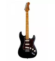 JET GUITARS - JS 300 BLACK - MANCHE ERABLE TORREFIE