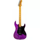 JET GUITARS - JS 600 TRANSPARENT PURPLE - HSS ACAJOU FLAMME