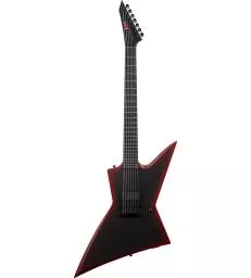 LTD - EXL-7 BARITONE BLACK METAL RED BURST SATIN