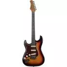 EKO - GUITARE ELECTRIQUE ST 300 TYPE STRAT SUNBURST GAUCHER
