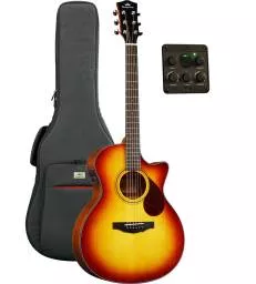 KEPMA GUITARS - SOLID TOP SERIES - F0E GRAND AUDITORIUM CHERRY BURST