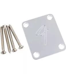 FENDER - 4-BOLT VINTAGE-STYLE NECK PLATE "F" (CHROME)