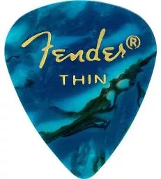 FENDER - PREMIUM CELLULOID 351 SHAPE PICKS THIN OCEAN TURQUOISE 12-PACK