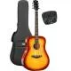 KEPMA GUITARS - SOLID TOP SERIES - F1E DREADNOUGHT CHERRY BURST
