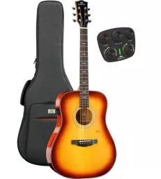KEPMA GUITARS - SOLID TOP SERIES - F1E DREADNOUGHT CHERRY BURST