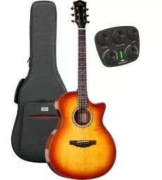 KEPMA GUITARS - SOLID TOP SERIES - F2SE GRAND AUDITORIUM CHERRY BURST