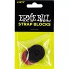 ERNIE BALL - PACK DE 4 STRAP BLOCKS NOIR ET ROUGE