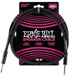 ERNIE BALL - CABLES HAUT-PARLEUR CLASSIC JACK/JACK 91CM NOIR