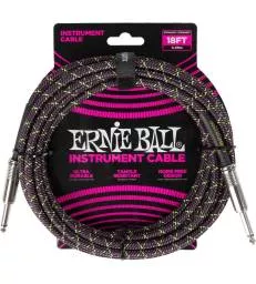 ERNIE BALL - CABLES INSTRUMENT GAINE TISSEE JACK/JACK 5 5M PURPLE PYTHON
