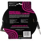 ERNIE BALL - CABLES INSTRUMENT GAINE TISSEE JACK/JACK COUDE 3M ORANGE NOIR