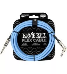 ERNIE BALL - CABLES INSTRUMENT FLEX JACK/JACK COUDE 3M BLEU