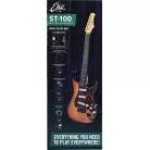 EKO - ST 100 TYPE STRAT SUNBURST + AMPLI 3W/BLUETOOTH + HOUSSE ET ACCESSOIRES