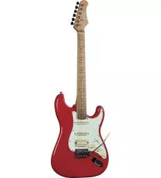EKO - ST 351 - TYPE STRAT VINTAGE HSS - TOUCHE ERABLE - FIESTA RED