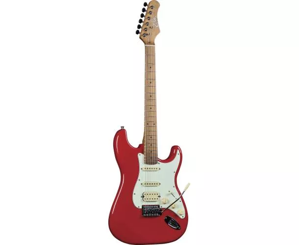 EKO - ST 351 - TYPE STRAT VINTAGE HSS - TOUCHE ERABLE - FIESTA RED
