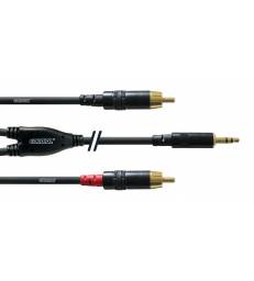 Cordial - câble Y Jack 3.5 ST /  2 x RCA M Gold 3m INTRO CFY WCC